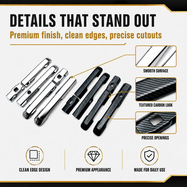 Copertura protettiva decorativa per la maniglia della portiera dell'auto per Honda STEPWGN SPADA 2023, Electroplated Mirror, Carbon Fiber