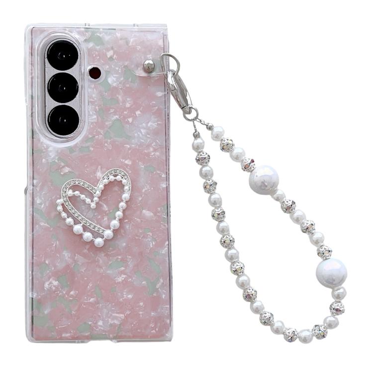 Custodia per telefono fai da te con motivo a conchiglia e braccialetto dell'amore, For Galaxy Z Fold8 Ultra 5G
