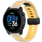 Cinturino per orologio in silicone gel con fibbia magnetica pieghevole nera., For COROS PACE 4