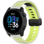 Cinturino per orologio in silicone gel con fibbia magnetica pieghevole nera., For COROS PACE 4