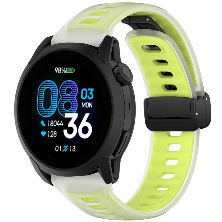 Cinturino per orologio in silicone gel con fibbia magnetica pieghevole nera., For COROS PACE 4