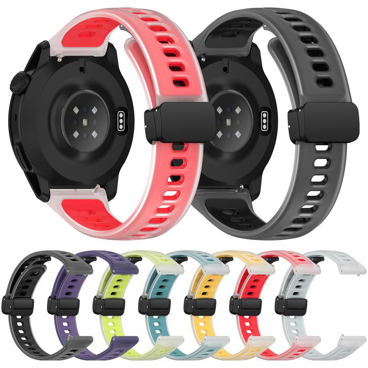 Cinturino per orologio in silicone gel con fibbia magnetica pieghevole nera., For COROS PACE 4