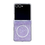 Custodia per telefono magnetica in tre parti con texture a conchiglia perlata, For Galaxy Z Flip8 5G