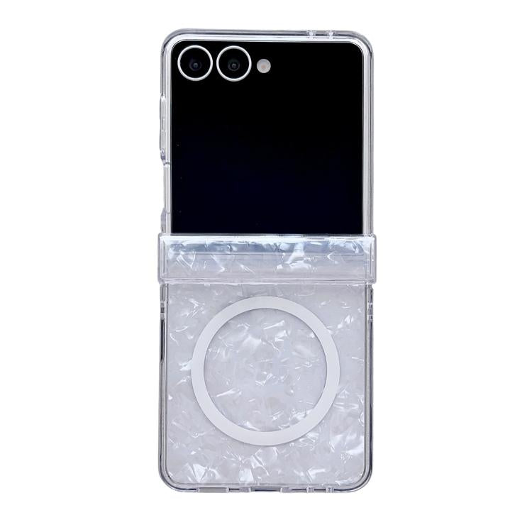 Custodia per telefono magnetica in tre parti con texture a conchiglia perlata, For Galaxy Z Flip8 5G