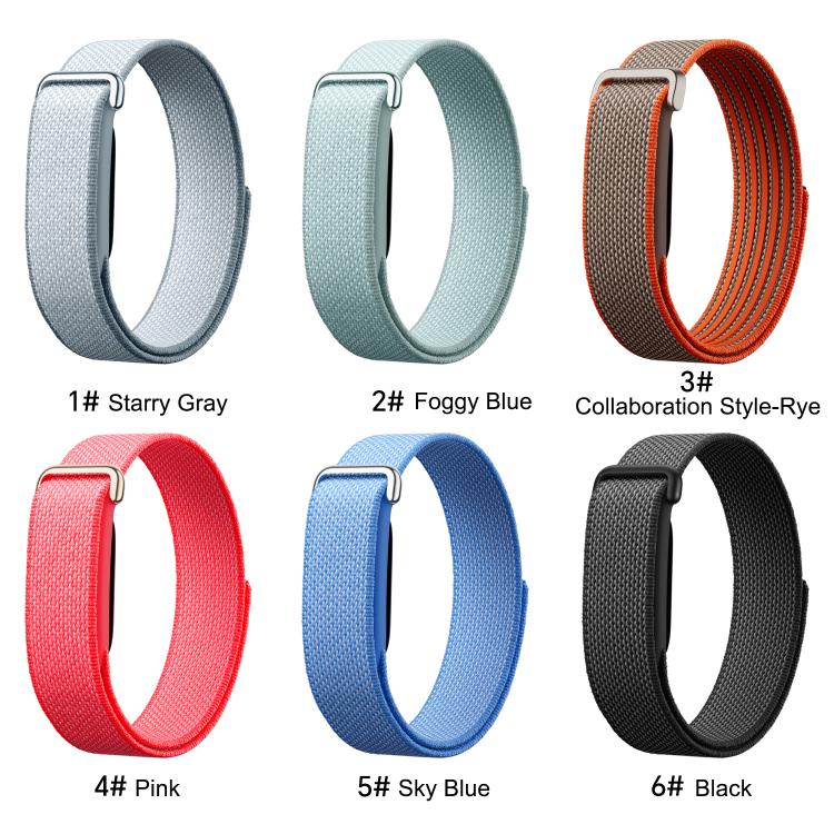 Cinturino per orologio in nylon intrecciato con chiusura a strappo, For Google Fitbit Air