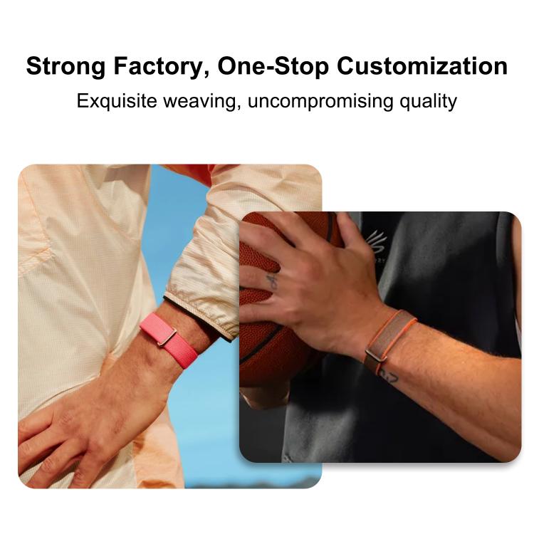 Cinturino per orologio in nylon intrecciato con chiusura a strappo, For Google Fitbit Air