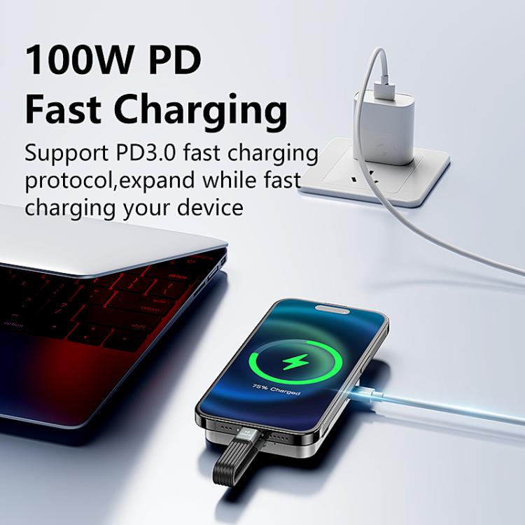 Box esterno magnetico per SSD NVMe Blueendless M3HD 3 in 1 con hub USB-C da 10 Gbps e risoluzione 4K.