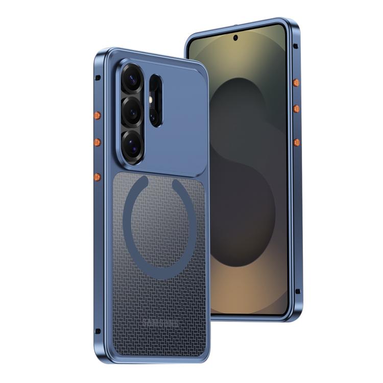 Custodia per telefono antiurto in metallo con fibbia magnetica di raffreddamento., For Galaxy S26 Ultra 5G, For Galaxy S25 Ultra 5G, For Galaxy S24 Ultra 5G, For Galaxy S23 Ultra 5G