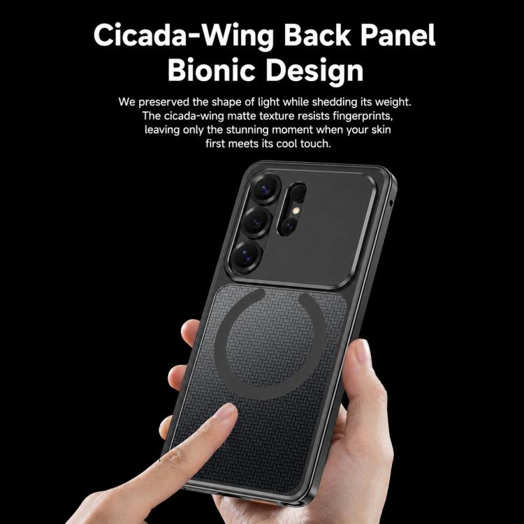 Custodia per telefono antiurto in metallo con fibbia magnetica di raffreddamento., For Galaxy S26 Ultra 5G, For Galaxy S25 Ultra 5G, For Galaxy S24 Ultra 5G, For Galaxy S23 Ultra 5G