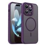 Custodia per telefono magnetica ibrida in PC TPU traslucido satinato con foro per fotocamera di precisione della serie Fanying, For iPhone 14, For iPhone 14 Pro