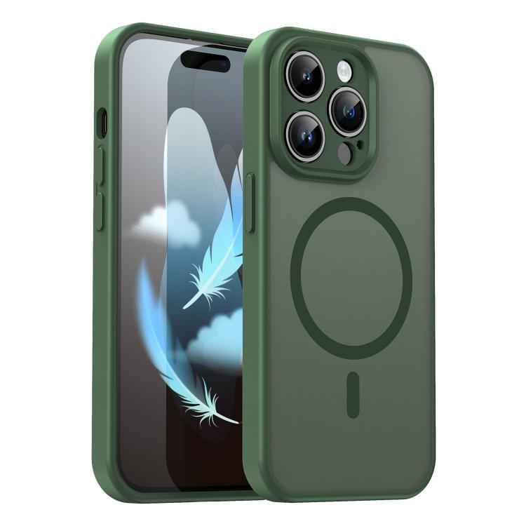 Custodia per telefono magnetica ibrida in PC TPU traslucido satinato con foro per fotocamera di precisione della serie Fanying, For iPhone 14, For iPhone 14 Pro
