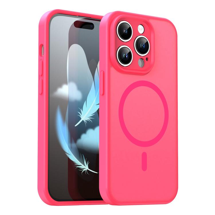 Custodia per telefono magnetica ibrida in PC TPU traslucido satinato con foro per fotocamera di precisione della serie Fanying, For iPhone 14, For iPhone 14 Pro