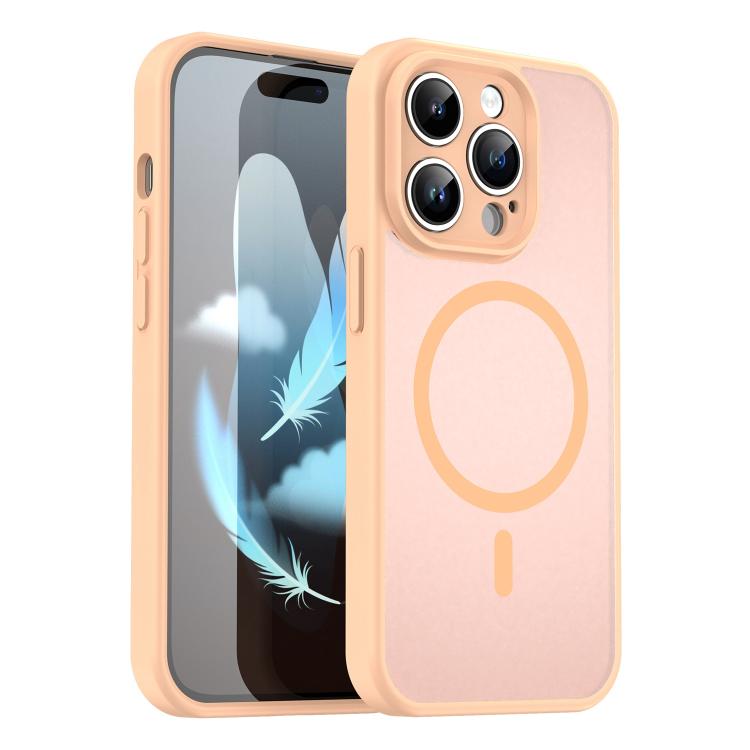 Custodia per telefono magnetica ibrida in PC TPU traslucido satinato con foro per fotocamera di precisione della serie Fanying, For iPhone 14, For iPhone 14 Pro