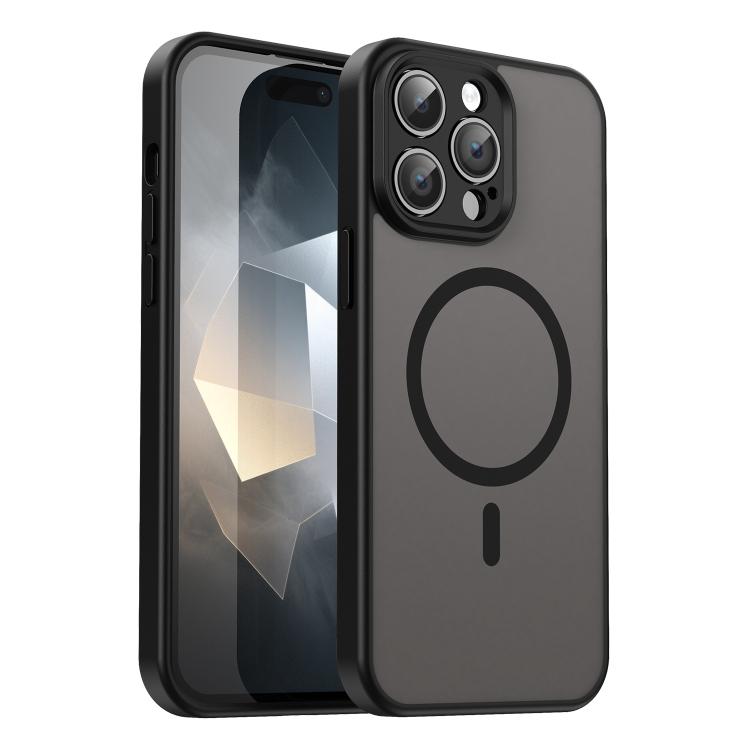 Custodia per telefono magnetica ibrida in PC TPU traslucido satinato con foro per fotocamera di precisione della serie Fanying, For iPhone 14 Pro Max, For iPhone 13 Pro Max