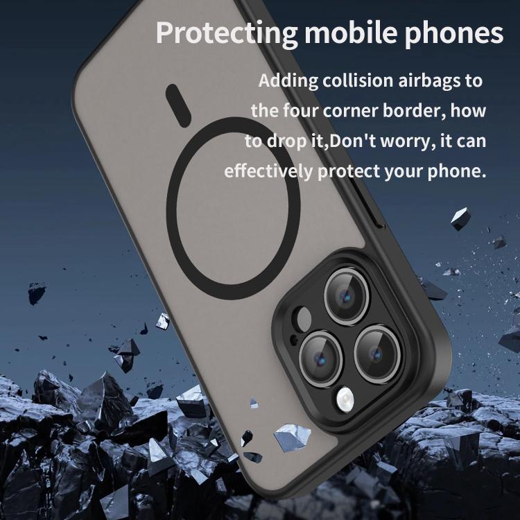 Custodia per telefono magnetica ibrida in PC TPU traslucido satinato con foro per fotocamera di precisione della serie Fanying, For iPhone 14 Pro Max, For iPhone 13 Pro Max
