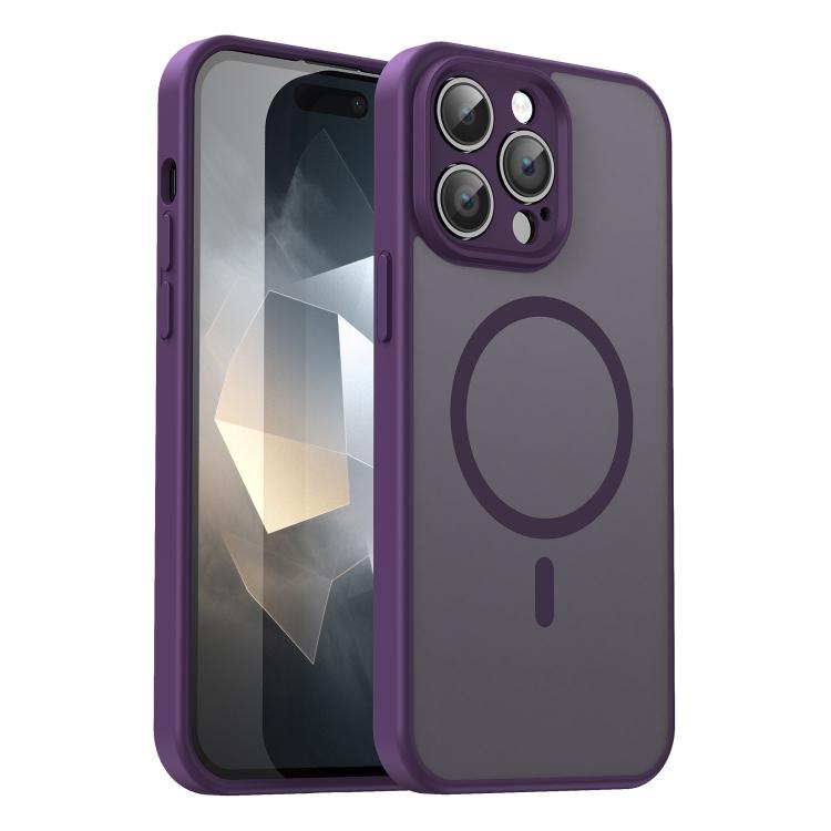 Custodia per telefono magnetica ibrida in PC TPU traslucido satinato con foro per fotocamera di precisione della serie Fanying, For iPhone 14 Pro Max, For iPhone 13 Pro Max