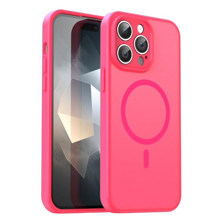 Custodia per telefono magnetica ibrida in PC TPU traslucido satinato con foro per fotocamera di precisione della serie Fanying, For iPhone 14 Pro Max, For iPhone 13 Pro Max