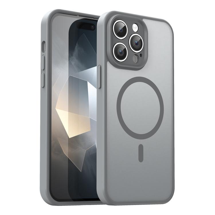 Custodia per telefono magnetica ibrida in PC TPU traslucido satinato con foro per fotocamera di precisione della serie Fanying, For iPhone 14 Pro Max, For iPhone 13 Pro Max