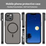Custodia per telefono magnetica ibrida in PC TPU traslucido satinato con foro per fotocamera di precisione della serie Fanying, For iPhone 14, For iPhone 14 Pro