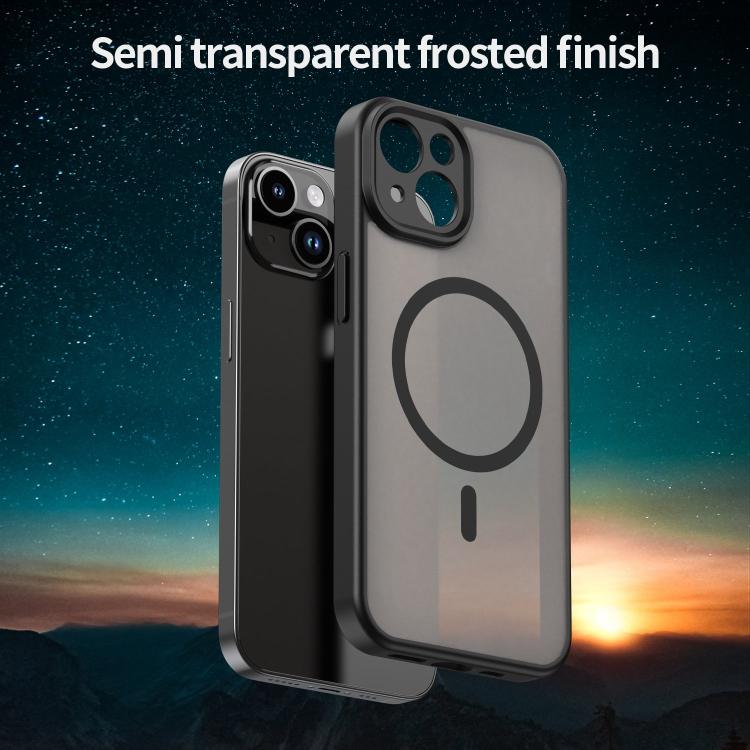 Custodia per telefono magnetica ibrida in PC TPU traslucido satinato con foro per fotocamera di precisione della serie Fanying, For iPhone 14, For iPhone 14 Pro