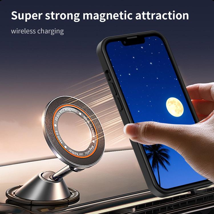 Custodia per telefono magnetica ibrida in PC TPU traslucido satinato con foro per fotocamera di precisione della serie Fanying, For iPhone 14, For iPhone 14 Pro