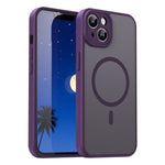 Custodia per telefono magnetica ibrida in PC TPU traslucido satinato con foro per fotocamera di precisione della serie Fanying, For iPhone 14, For iPhone 14 Pro
