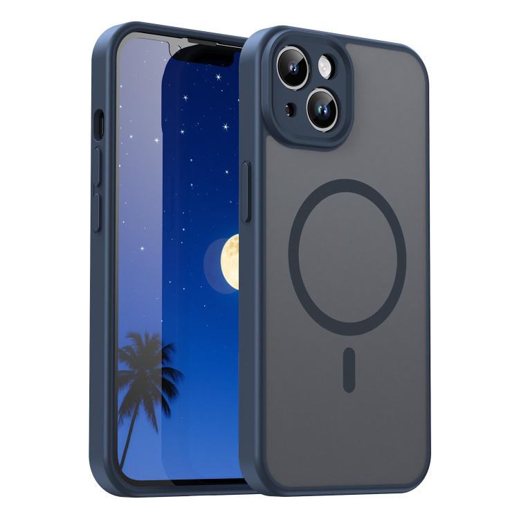 Custodia per telefono magnetica ibrida in PC TPU traslucido satinato con foro per fotocamera di precisione della serie Fanying, For iPhone 14, For iPhone 14 Pro