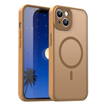 Custodia per telefono magnetica ibrida in PC TPU traslucido satinato con foro per fotocamera di precisione della serie Fanying, For iPhone 14, For iPhone 14 Pro