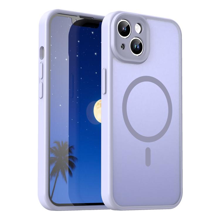 Custodia per telefono magnetica ibrida in PC TPU traslucido satinato con foro per fotocamera di precisione della serie Fanying, For iPhone 14, For iPhone 14 Pro