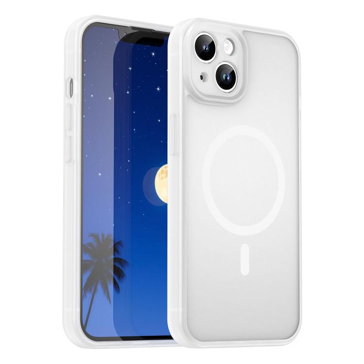 Custodia per telefono magnetica ibrida in PC TPU traslucido satinato con foro per fotocamera di precisione della serie Fanying, For iPhone 14, For iPhone 14 Pro