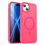 Custodia per telefono magnetica ibrida in PC TPU traslucido satinato con foro per fotocamera di precisione della serie Fanying, For iPhone 15, For iPhone 14 Plus
