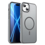 Custodia per telefono magnetica ibrida in PC TPU traslucido satinato con foro per fotocamera di precisione della serie Fanying, For iPhone 15, For iPhone 14 Plus