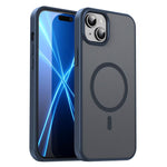 Custodia per telefono magnetica ibrida in PC TPU traslucido satinato con foro per fotocamera di precisione della serie Fanying, For iPhone 15 Pro, For iPhone 15 Plus