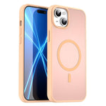 Custodia per telefono magnetica ibrida in PC TPU traslucido satinato con foro per fotocamera di precisione della serie Fanying, For iPhone 15 Pro, For iPhone 15 Plus