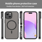 Custodia per telefono magnetica ibrida in PC TPU traslucido satinato con foro per fotocamera di precisione della serie Fanying, For iPhone 15, For iPhone 14 Plus