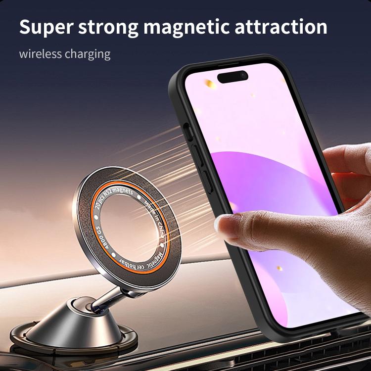 Custodia per telefono magnetica ibrida in PC TPU traslucido satinato con foro per fotocamera di precisione della serie Fanying, For iPhone 15, For iPhone 14 Plus