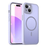 Custodia per telefono magnetica ibrida in PC TPU traslucido satinato con foro per fotocamera di precisione della serie Fanying, For iPhone 15, For iPhone 14 Plus
