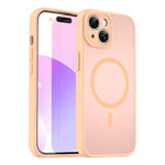 Custodia per telefono magnetica ibrida in PC TPU traslucido satinato con foro per fotocamera di precisione della serie Fanying, For iPhone 15, For iPhone 14 Plus