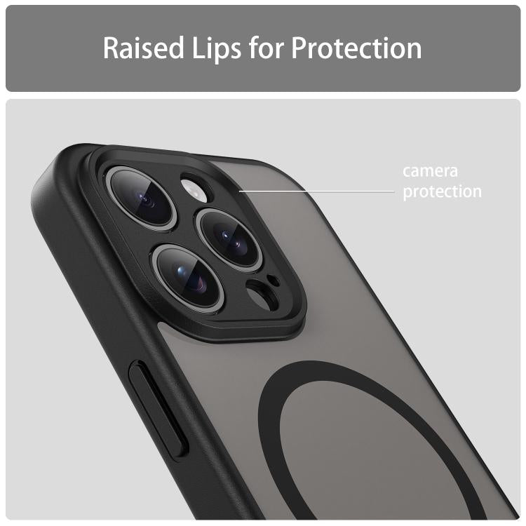 Custodia per telefono magnetica ibrida in PC TPU traslucido satinato con foro per fotocamera di precisione della serie Fanying, For iPhone 15 Pro, For iPhone 15 Plus