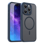 Custodia per telefono magnetica ibrida in PC TPU traslucido satinato con foro per fotocamera di precisione della serie Fanying, For iPhone 15 Pro, For iPhone 15 Plus