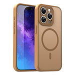 Custodia per telefono magnetica ibrida in PC TPU traslucido satinato con foro per fotocamera di precisione della serie Fanying, For iPhone 15 Pro, For iPhone 15 Plus