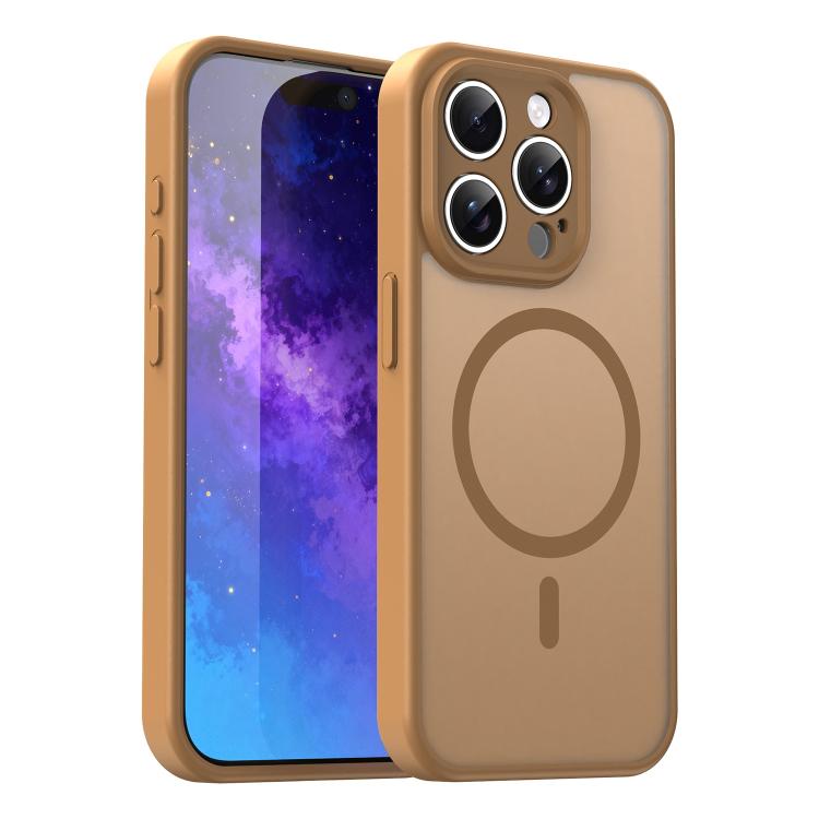 Custodia per telefono magnetica ibrida in PC TPU traslucido satinato con foro per fotocamera di precisione della serie Fanying, For iPhone 15 Pro, For iPhone 15 Plus