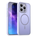 Custodia per telefono magnetica ibrida in PC TPU traslucido satinato con foro per fotocamera di precisione della serie Fanying, For iPhone 15 Pro, For iPhone 15 Plus
