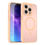 Custodia per telefono magnetica ibrida in PC TPU traslucido satinato con foro per fotocamera di precisione della serie Fanying, For iPhone 15 Pro, For iPhone 15 Plus