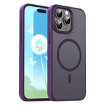 Custodia per telefono magnetica ibrida in PC TPU traslucido satinato con foro per fotocamera di precisione della serie Fanying, For iPhone 16, For iPhone 15 Pro Max