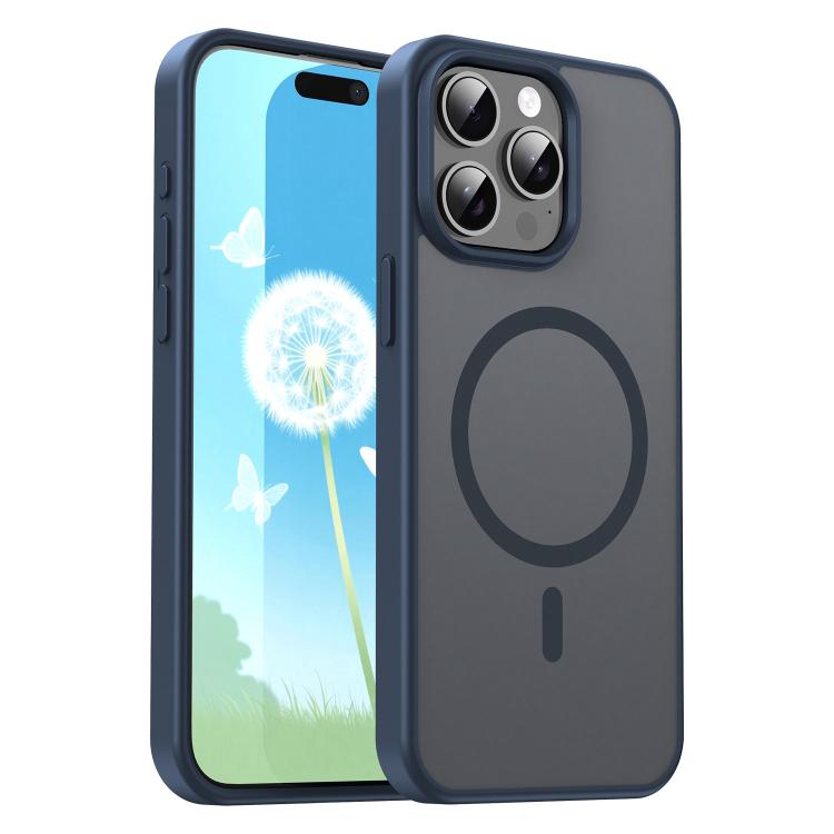 Custodia per telefono magnetica ibrida in PC TPU traslucido satinato con foro per fotocamera di precisione della serie Fanying, For iPhone 16, For iPhone 15 Pro Max