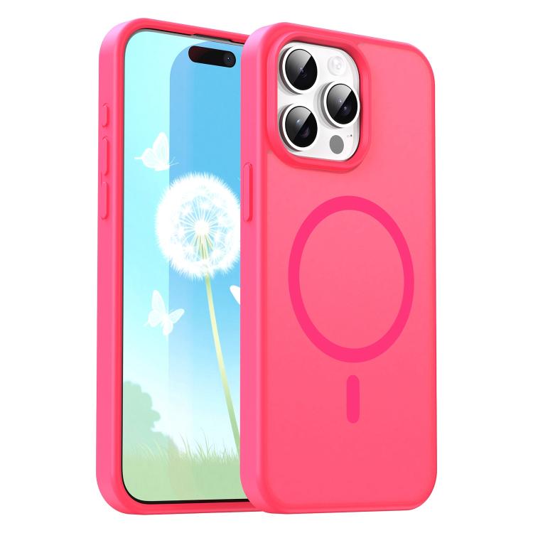 Custodia per telefono magnetica ibrida in PC TPU traslucido satinato con foro per fotocamera di precisione della serie Fanying, For iPhone 16, For iPhone 15 Pro Max