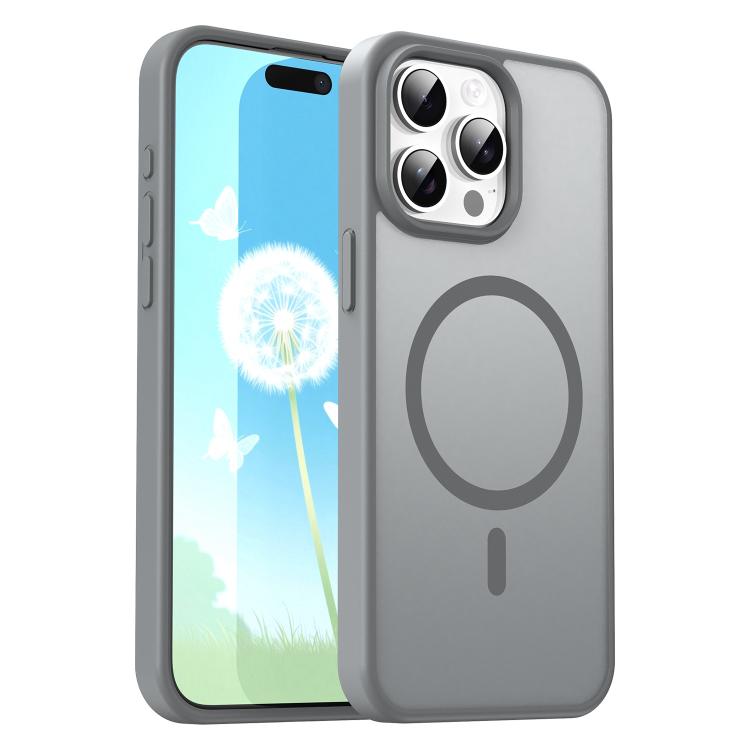 Custodia per telefono magnetica ibrida in PC TPU traslucido satinato con foro per fotocamera di precisione della serie Fanying, For iPhone 16, For iPhone 15 Pro Max
