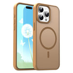 Custodia per telefono magnetica ibrida in PC TPU traslucido satinato con foro per fotocamera di precisione della serie Fanying, For iPhone 16, For iPhone 15 Pro Max