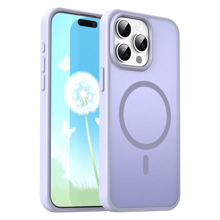 Custodia per telefono magnetica ibrida in PC TPU traslucido satinato con foro per fotocamera di precisione della serie Fanying, For iPhone 16, For iPhone 15 Pro Max